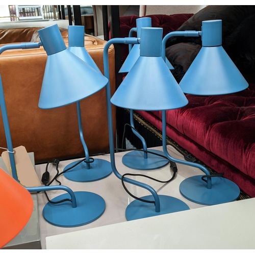 272 - MADE.COM DESK LAMPS,  a set of five, blue finish, 52cm H. (5)