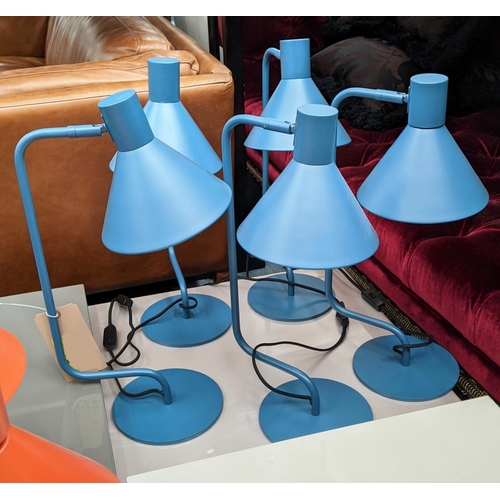 272 - MADE.COM DESK LAMPS,  a set of five, blue finish, 52cm H. (5)