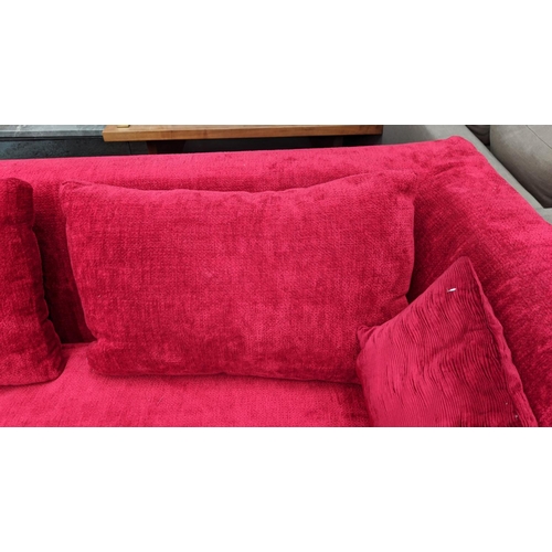 311 - B&B ITALIA 'CHARLES' SOFA, 96cm D x 75cm H x 216cm, by Antonio Citterio, in a red chenille fabric wi... 