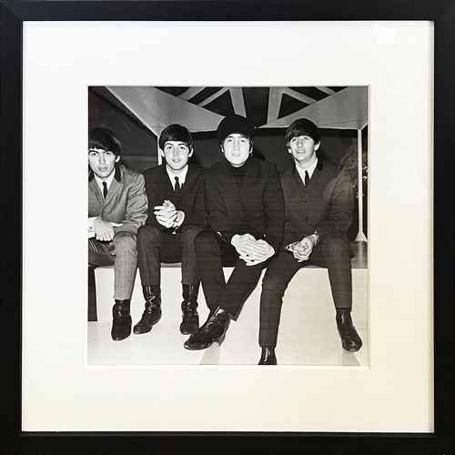 32 - GETTY IMAGES GALLERY, 'The Beatles, 23rd February 1964', photographer: Jim Gray, 37cm x 37cm, framed... 