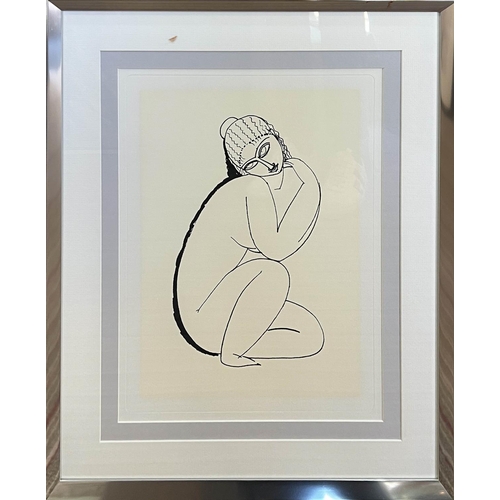 34 - AFTER AMEDEO MODIGLIANI (Italian 1884-1920), 'Seated Women', offset lithographs, 40cm x 30cm, framed... 