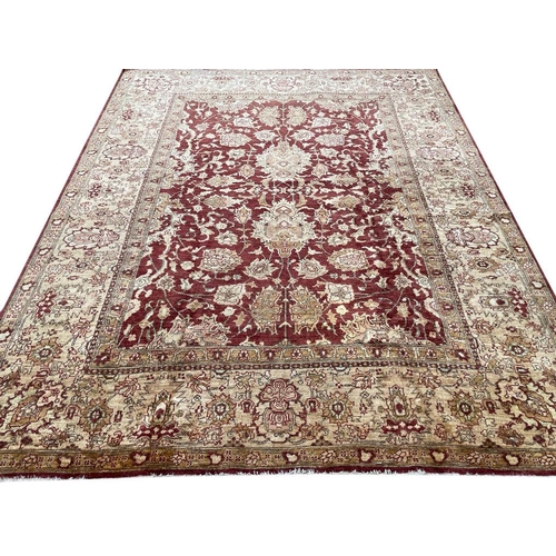 36 - FINE INDIAN AGRA CARPET, 300cm x 250cm.