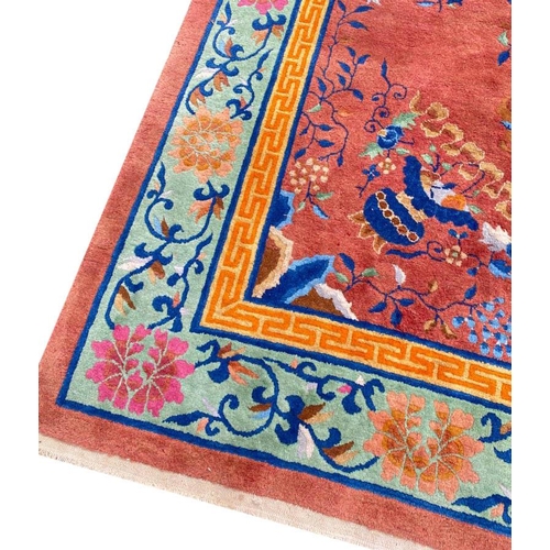 38 - ANTIQUE CHINESE ART DECO CARPET, 360cm x 280cm.