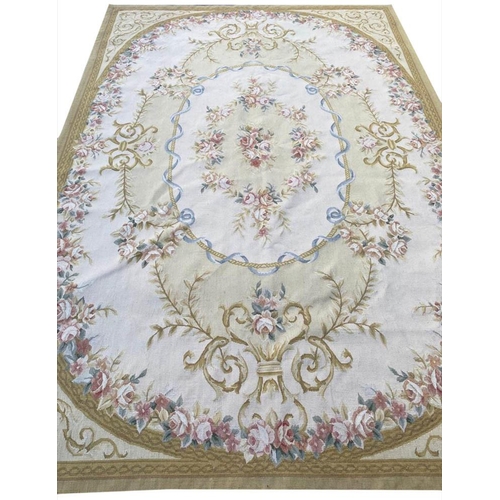 44 - FINE AUBUSSON SAVONNERIE DESIGN CARPET, 245cm x 165cm.