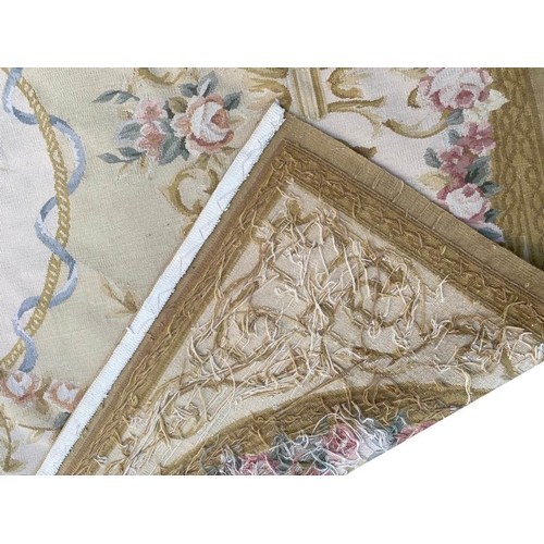 44 - FINE AUBUSSON SAVONNERIE DESIGN CARPET, 245cm x 165cm.