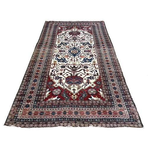 55 - ANTIQUE CAUCASIAN CARPET, 280cm x 163cm.