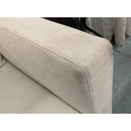 315 - CAMERICH SOFA, white fabric upholstered, 195cm W.