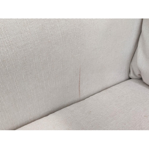 315 - CAMERICH SOFA, white fabric upholstered, 195cm W.