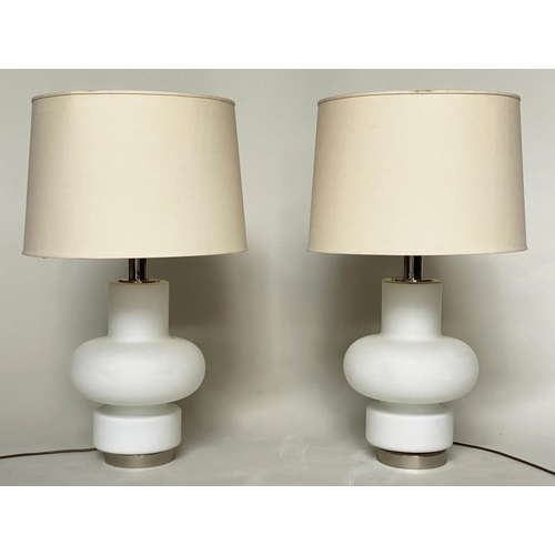 444 - MURANO TABLE LAMPS, a pair, Italian hand blown, 89cm H. (2)