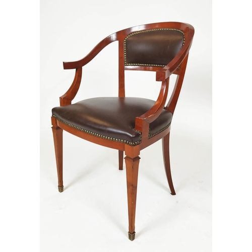 290 - ANNABALE COLUMBO ARMCHAIR, leather & walnut.