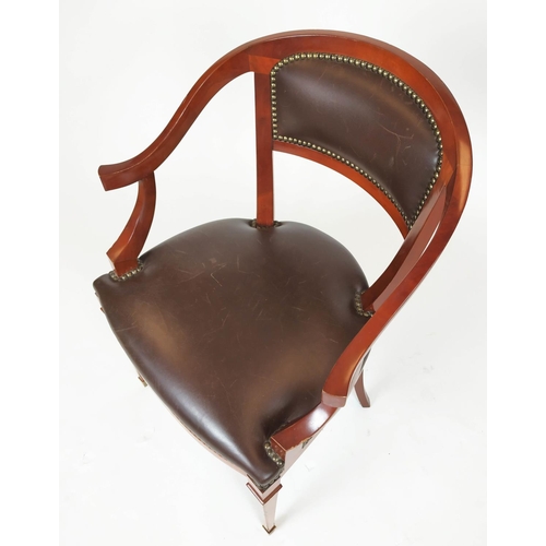 290 - ANNABALE COLUMBO ARMCHAIR, leather & walnut.