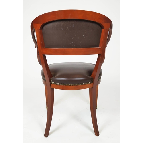 290 - ANNABALE COLUMBO ARMCHAIR, leather & walnut.