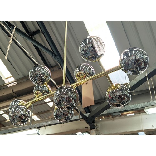 470 - CEILING PENDANT LIGHT, 91cm drop approx., 1960's Italian inspired design, ten branch.