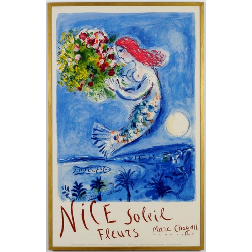 108 - MARC CHAGALL, La Baie Des Anges, rare lithographic poster created in 1962, conceived as a travel pos... 