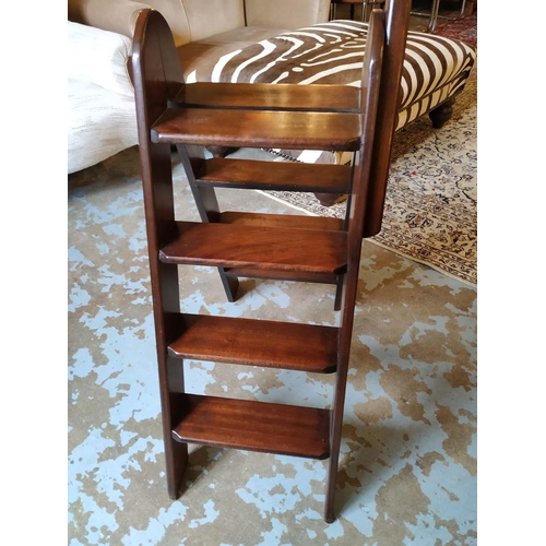 289 - LIBRARY STEPS, 145cm H, folding, Victorian style mahogany.