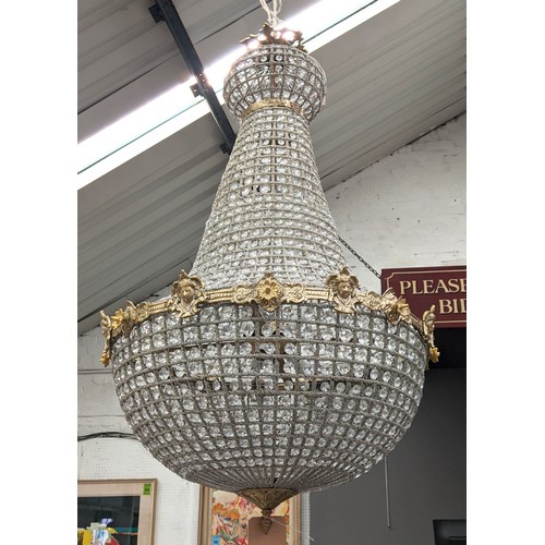 314 - BAG CHANDELIER, 120cm drop, French Empire style.