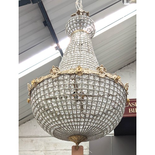 314 - BAG CHANDELIER, 120cm drop, French Empire style.