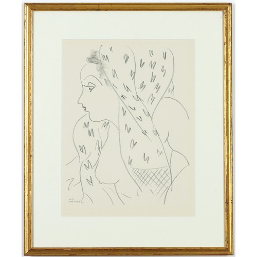 28 - HENRI MATISSE, Seated Woman, 24cm x 32.5cm, collotype L17m signed in the plate, Edition  950, printe... 