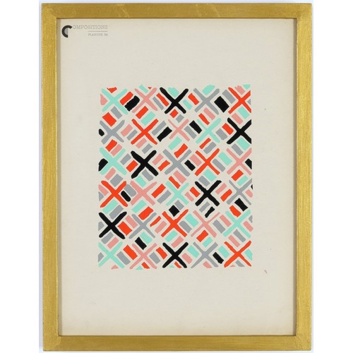 117 - SONIA DELAUNAY, a set of 12 very rare pochoir, each 32cm x 24cm, . Suite: Compositions couleurs Idee... 