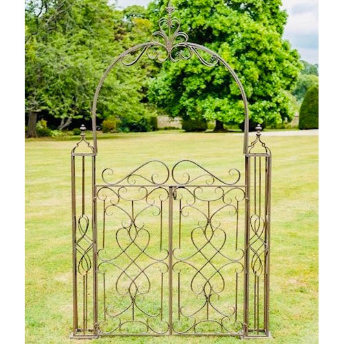 231 - ARCHITECTURAL GARDEN GATE, 254cm H x 147cm W x 22cm D, Regency style.