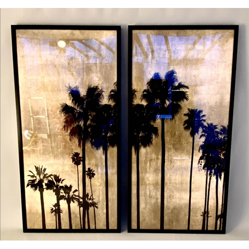 239 - CONTEMPORARY SCHOOL, Malibu Vista, diptych prints on board, framed, 155cm H x 79cm W. (2)