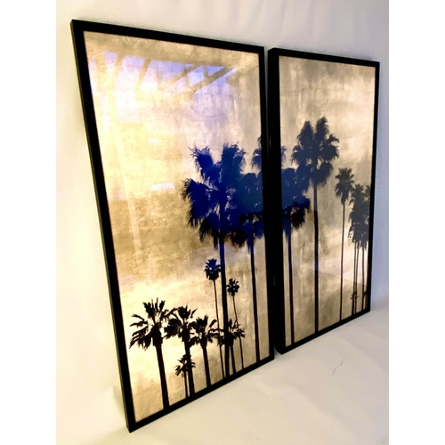 239 - CONTEMPORARY SCHOOL, Malibu Vista, diptych prints on board, framed, 155cm H x 79cm W. (2)