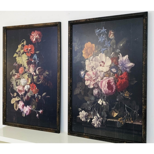 244 - AFTER THE DUTCH SCHOOL, floral still lives, a set of two prints on board, framed, 120cm x 80cm. (2)