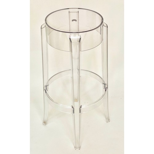 185 - GHOST HIGH STOOLS, a pair, 72cm H, Kartell, Charles Ghost by Phillip Stark. (2)