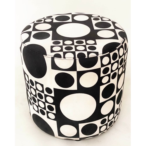 184 - JOHANSON BOB STOOLS, a pair, 43cm H x 43cm W, with Verner Panton 'Geometri' upholstery. (2)