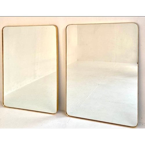 245 - WALL MIRRORS, a pair, 1960s French style, gilt framed, 121cm high x 80cm wide. (2)