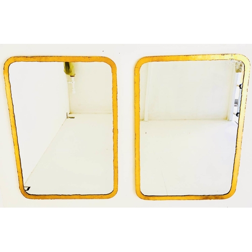 250 - WALL MIRRORS, a pair, 96cm H x 68cm W, gilt metal frames. (2)