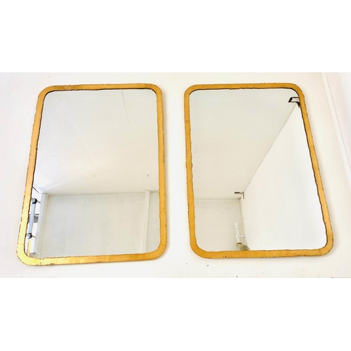 250 - WALL MIRRORS, a pair, 96cm H x 68cm W, gilt metal frames. (2)