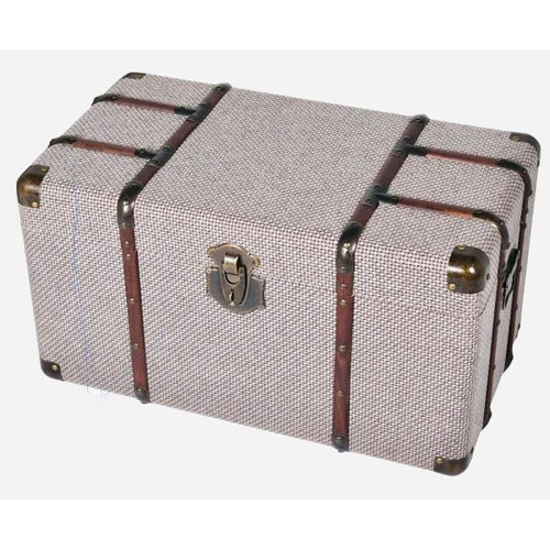 251 - STORAGE TRUNKS, graduated pair, 1920's style, fabric covered, largest measuring 42cm H x 76cm W x 45... 