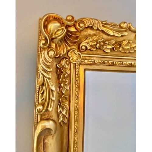 257 - WALL MIRROR, Continental style, gilt frame, 176cm H x 85cm W.