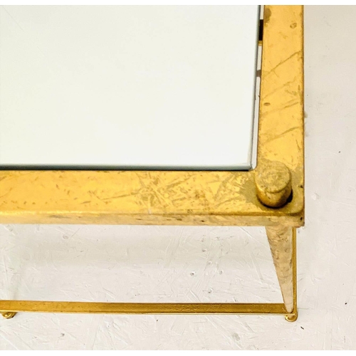 301 - MAISON BAGUES STYLE SIDE TABLES, a pair, 51cm x 51cm x 46cm, mirrored tiers, gilt metal frames. (2)