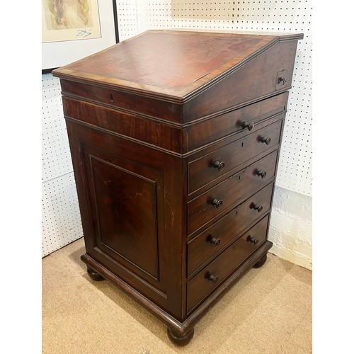 283 - DAVENPORT, 89cm H x 51cm W x 56cm D, Regency mahogany, with pull forward slope, pen drawer, slide an... 