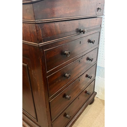 283 - DAVENPORT, 89cm H x 51cm W x 56cm D, Regency mahogany, with pull forward slope, pen drawer, slide an... 