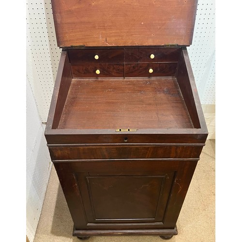 283 - DAVENPORT, 89cm H x 51cm W x 56cm D, Regency mahogany, with pull forward slope, pen drawer, slide an... 