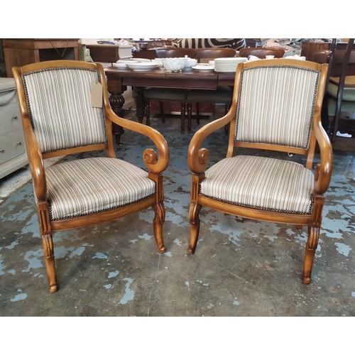 90 - FAUTEUILS, by Grange, a pair, each 55cm x W x 92cm H. (2)