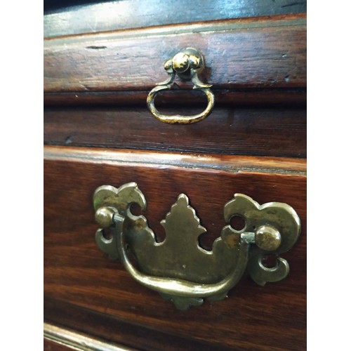 417 - BACHELORS CHEST, 78cm W x 79cm H x 48cm D George III mahogany with a brushing slide above two short ... 