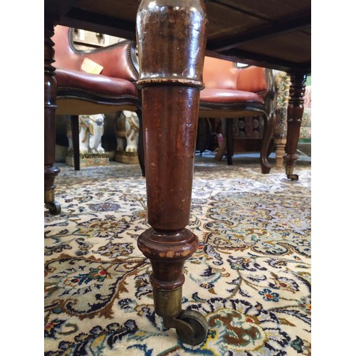 420 - PARTNERS LIBRARY TABLE, 138cm W x 72cm H x 79cm D 19th century mahogany with a tooled leather top ab... 