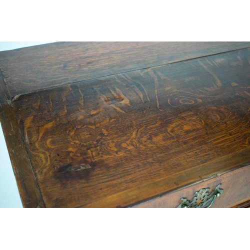 240 - CHEST, 92cm H x 96cm W x 54cm D, Queen Anne walnut and oak, circa 1710, of five crossbanded drawers.