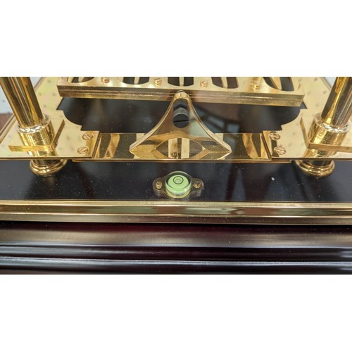 597 - CONGREVE CLOCK, 30cm x 27cm, in glass case, moon phase function, comes with box.