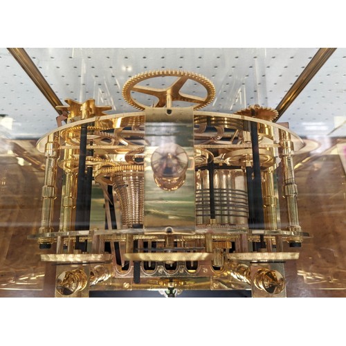 597 - CONGREVE CLOCK, 30cm x 27cm, in glass case, moon phase function, comes with box.