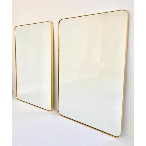 543 - WALL MIRRORS, a pair, 120cm high, 80cm wide, 1960's French style, gilt frames. (2)