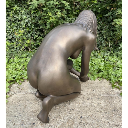 520 - CONTEMPORARY SCHOOL SCULPTURAL STUDY, untitled nude, 75cm high, 42cm wide, 78cm deep, resin in bronz... 