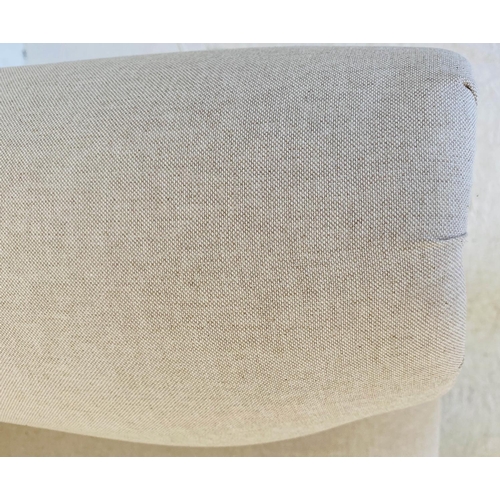 522 - SOFA, 63cm H x 135cm W x 55cm D, French provincial style, neutral linen upholstered.