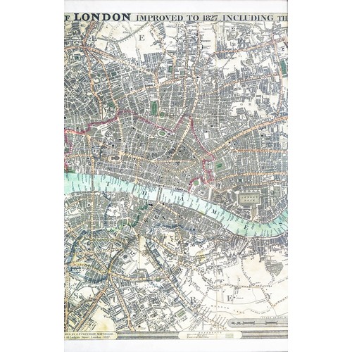 91 - CRUCHLEYS NEW PLAN OF LONDON, giclée, triptych of three framed panels, each panel 96cm x 71cm overal... 