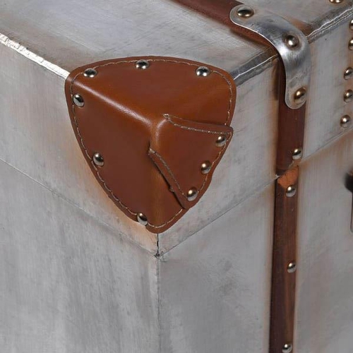 428 - AVIATOR STYLE TRUNK, 45cm H x 120cm W x 40cm D, fitted with a single drawer below and lift up top.