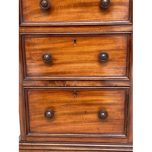 102 - BEDSIDE CHESTS, a pair, Victorian mahogany each adapted with three drawers and plinth base, 43cm W x... 